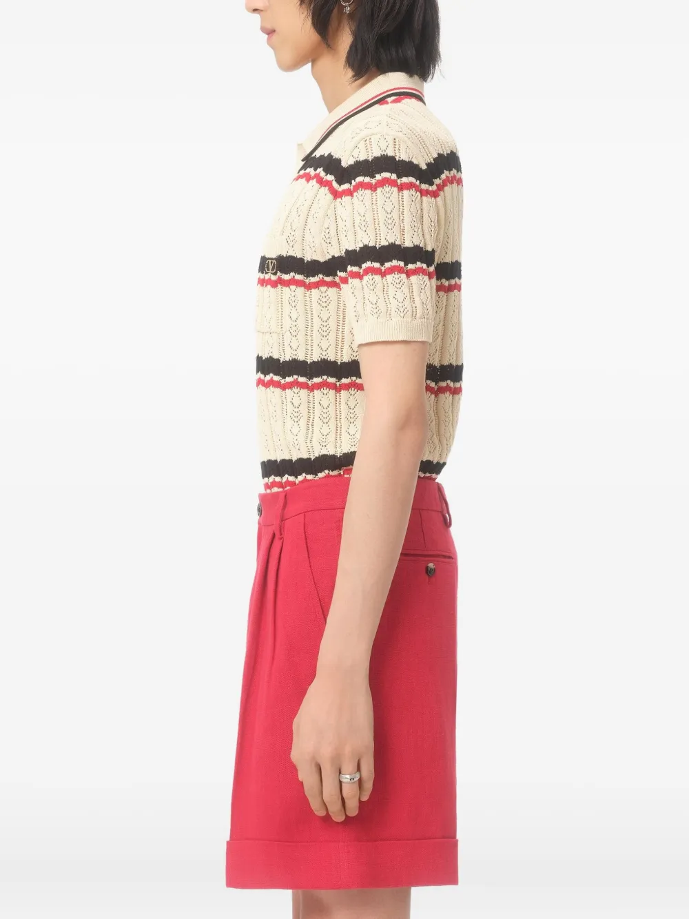 Valentino Garavani Gestreept poloshirt Beige