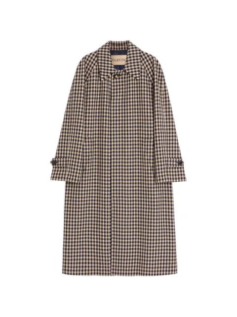 Valentino Garavani 비쉬 패턴 싱글 브레스티드 코튼 앤 울 코트