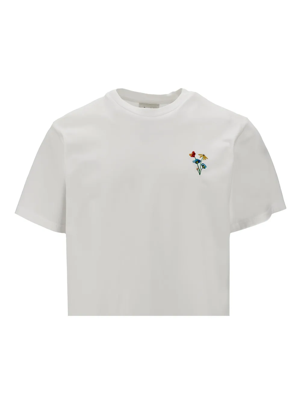 Foret Element T-shirt met geborduurde bloemen Wit