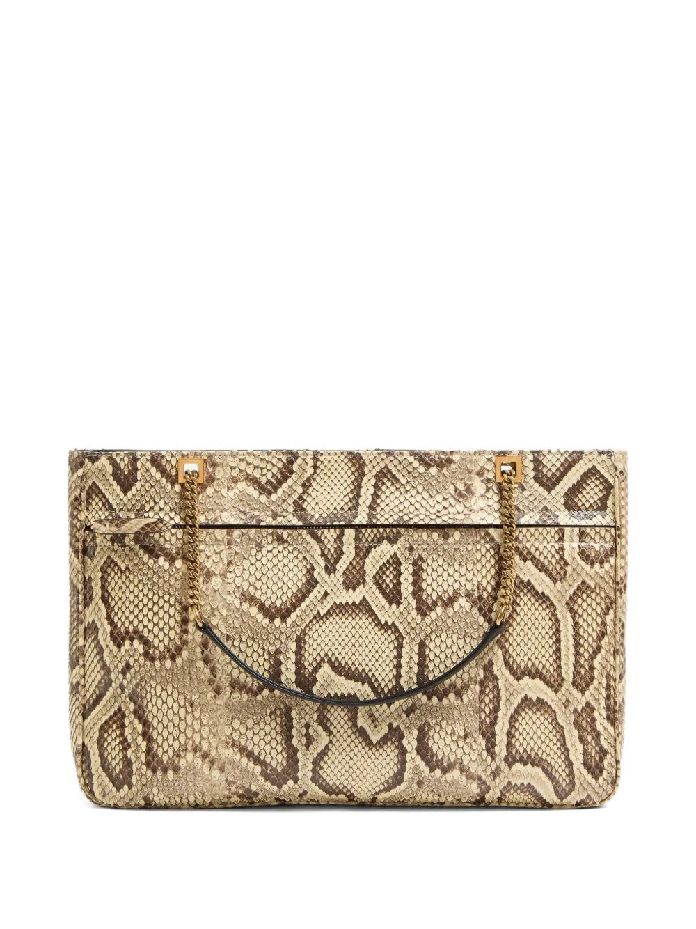Valentino Garavani Leren shopper met slangen-patroon Beige