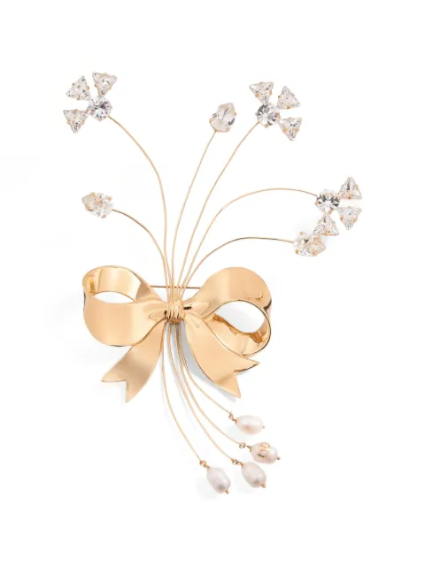 Valentino Garavani papier floral brooch in metal, pearl and Swarovski® crystals