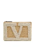 Valentino Garavani Viva Superstar raffia clutch bag - Neutrals
