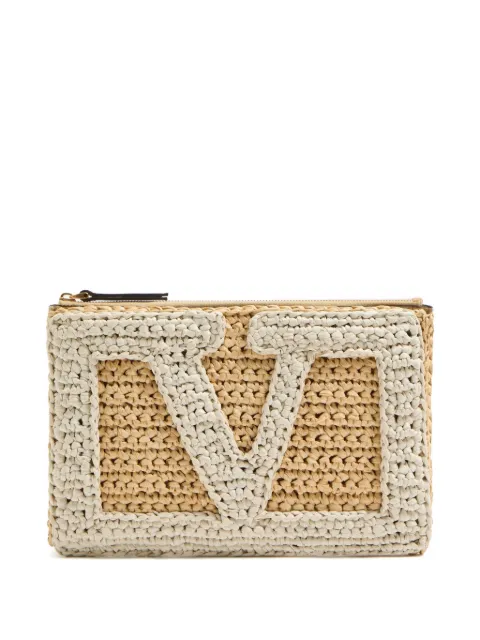 Valentino Garavani Viva Superstar raffia clutch bag