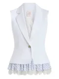 Cinq A Sept striped Le Petit denim vest - White