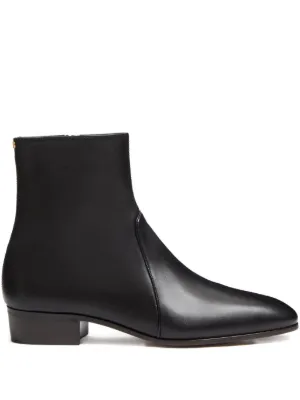 Dolce & Gabbana Zippered Leather Ankle Boots | Black | FARFETCH