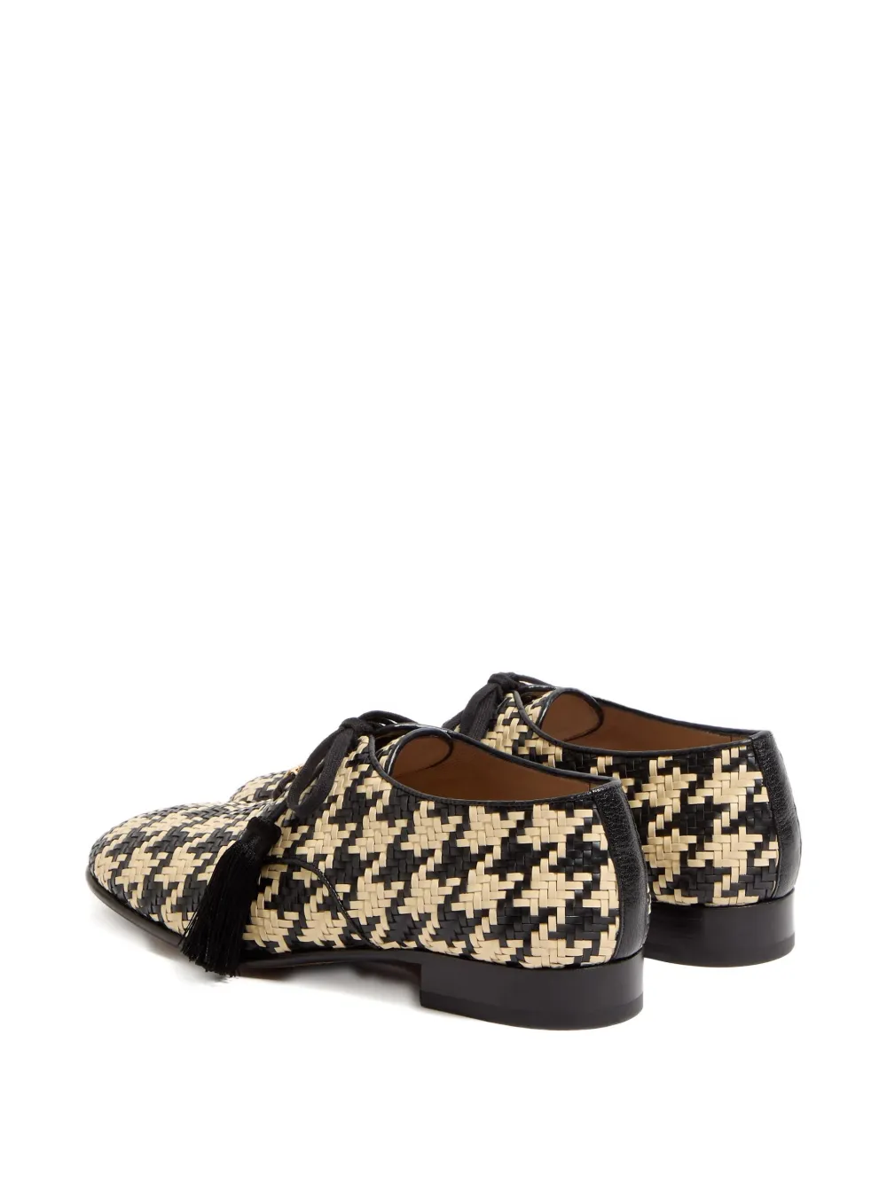 Valentino Garavani tassel-detail houndstooth loafers White