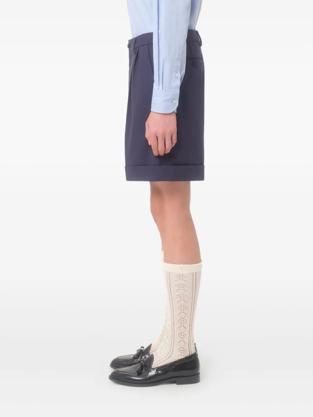 Valentino Garavani Bermuda shorts met omgeslagen zoom Blauw