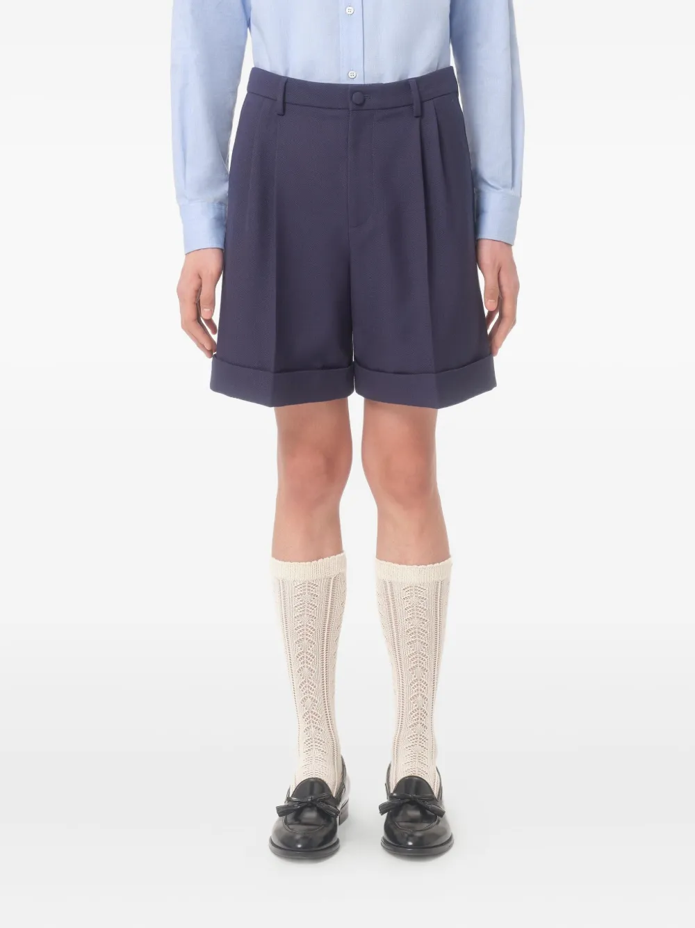 Valentino Garavani Bermuda shorts met omgeslagen zoom Blauw