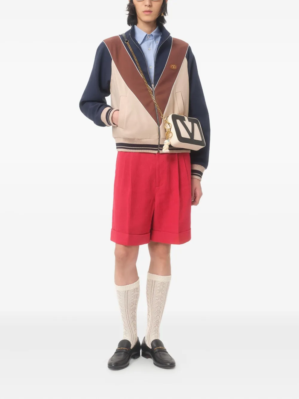 Valentino Garavani Linnen bermuda shorts met cuffs Rood