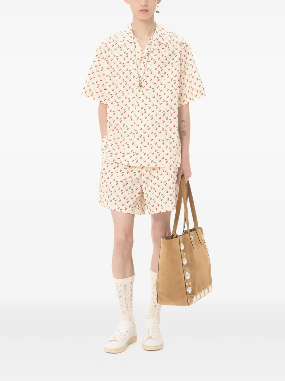 Valentino Garavani Shorts met bloemenprint Beige