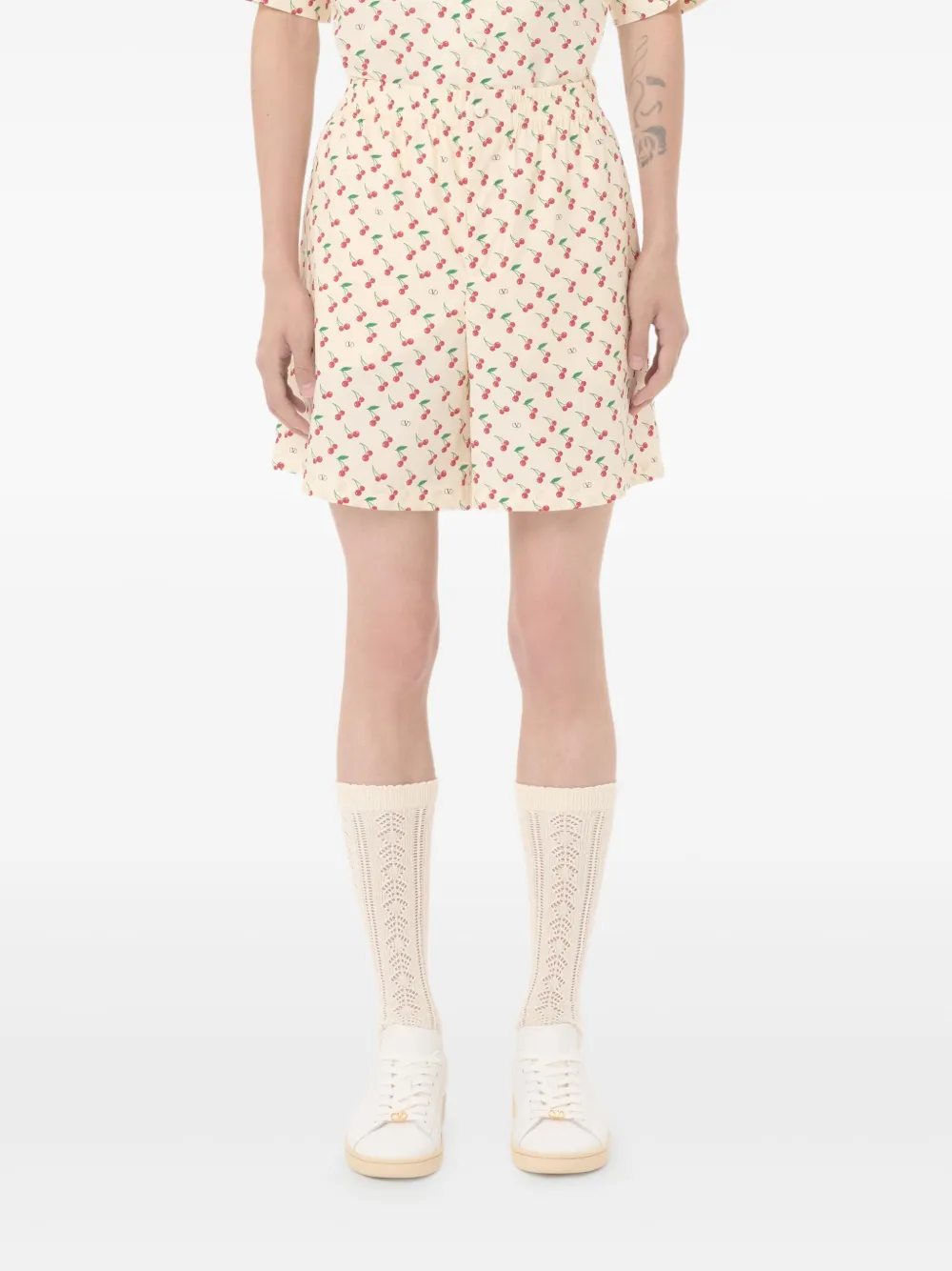 Valentino Garavani Shorts met bloemenprint Beige