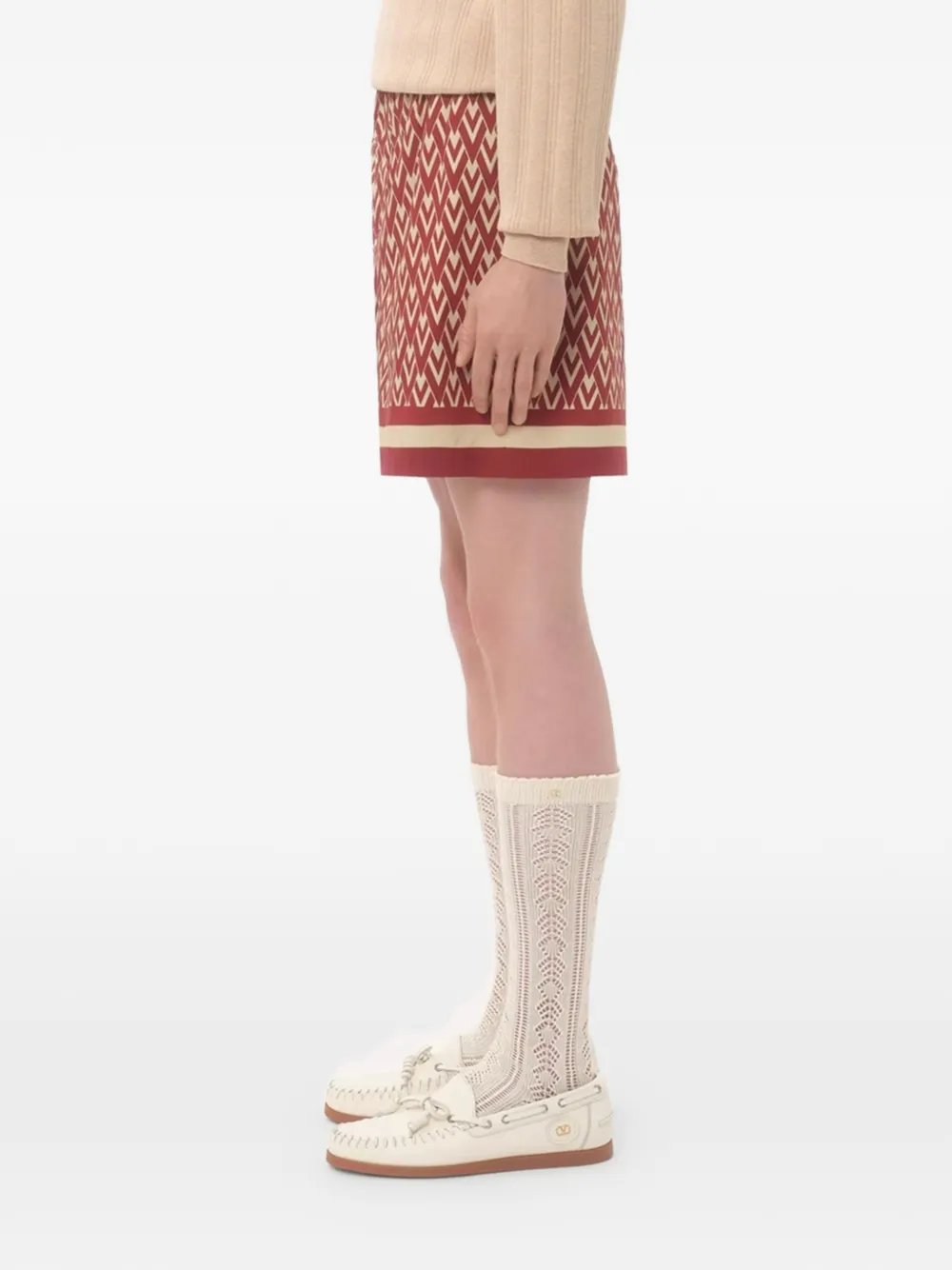 Valentino Garavani Bermuda shorts met Toute La V-print Rood
