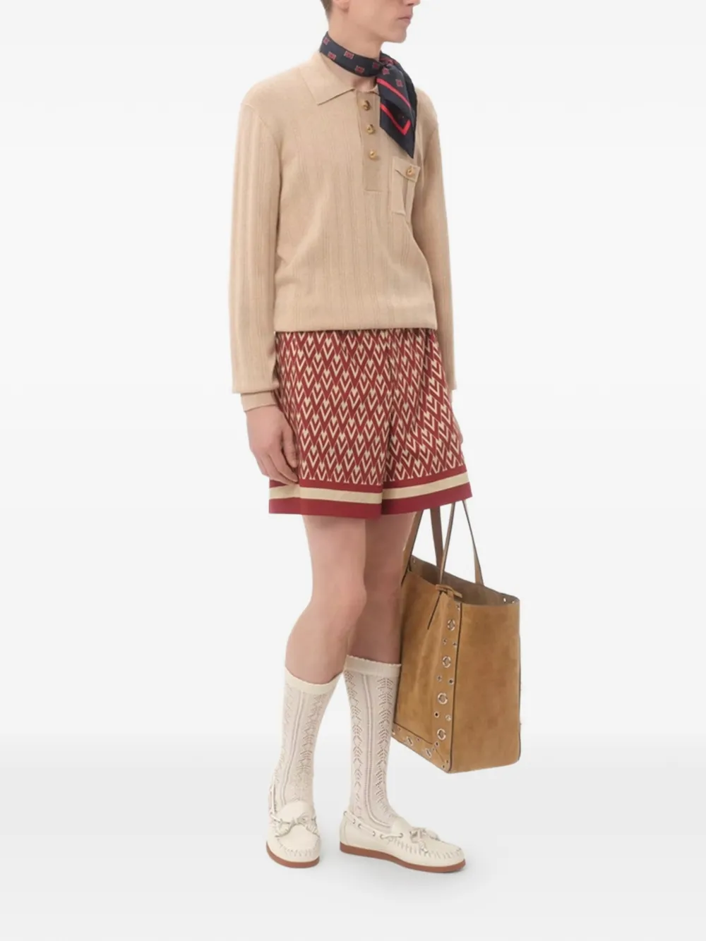 Valentino Garavani Bermuda shorts met Toute La V-print Rood