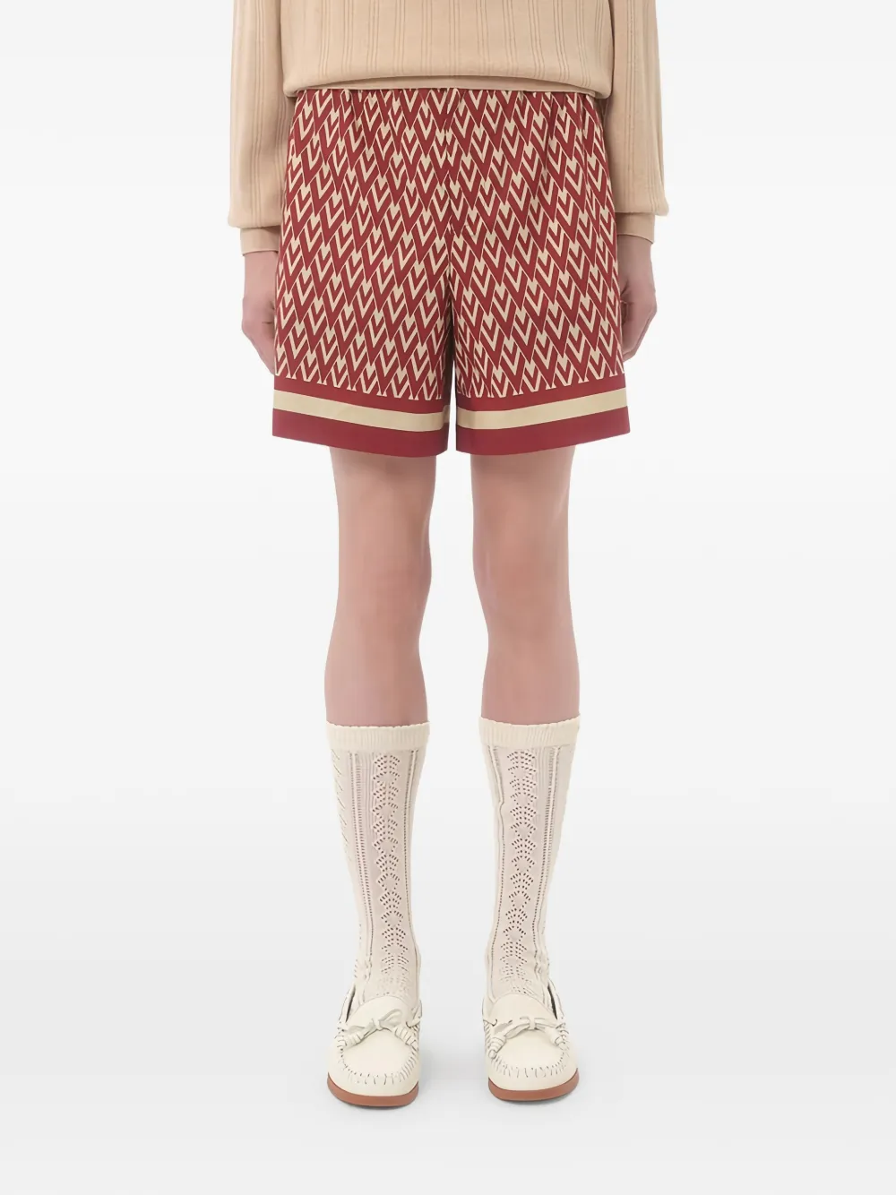 Valentino Garavani Bermuda shorts met Toute La V-print Rood