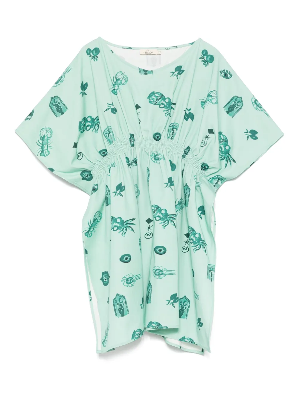 Andorine Kaftankleid mit Sommer-Print | Grün | Image 1
