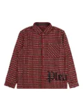 Pleasures cross-print ""White"" overshirt - Red