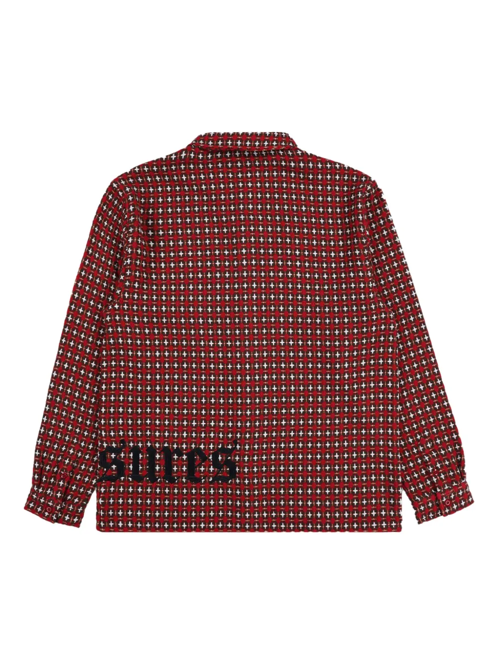 Pleasures cross-print White overshirt - Rood