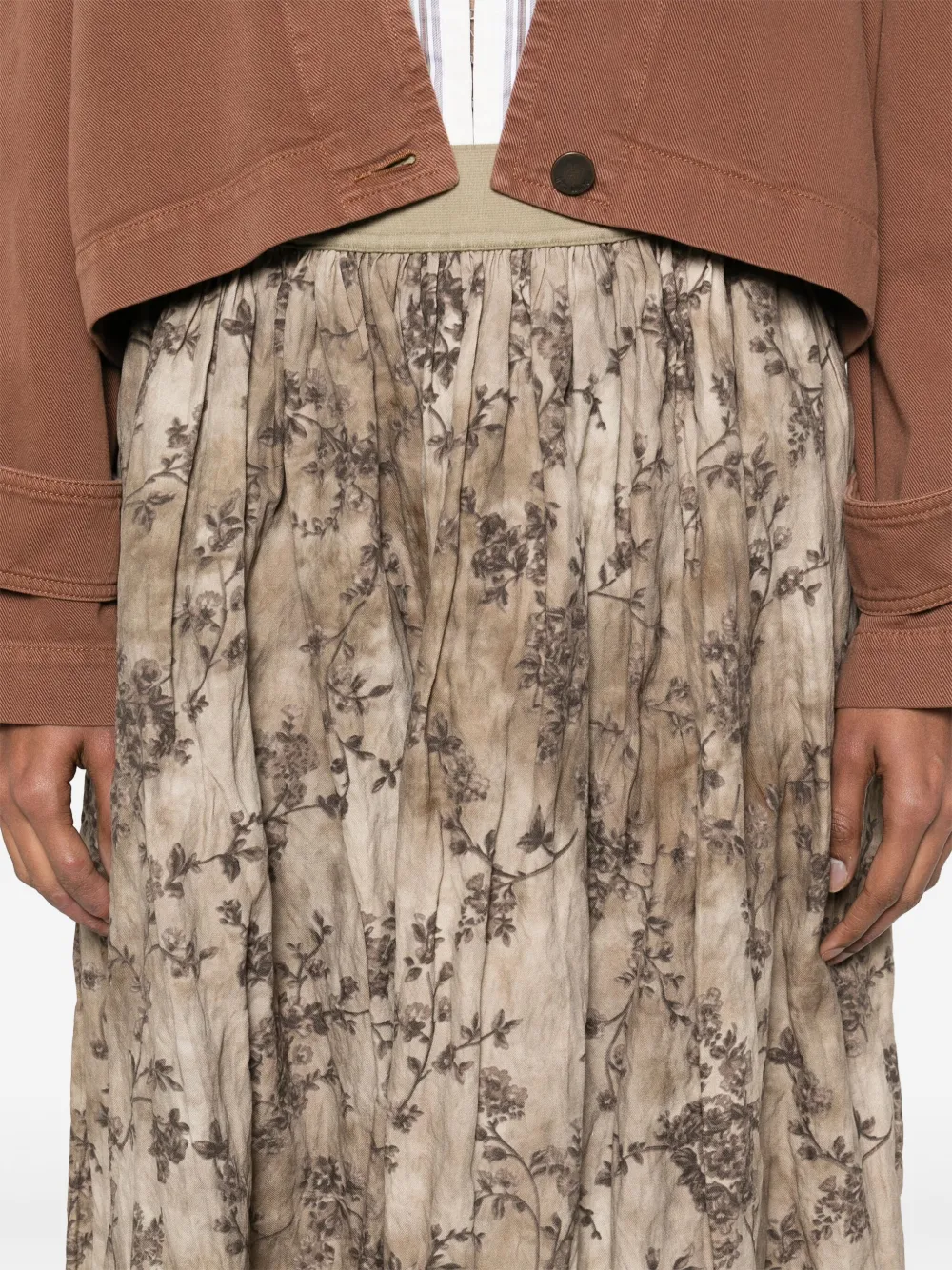 Shop Uma Wang Gillian Midi Skirt In Neutrals