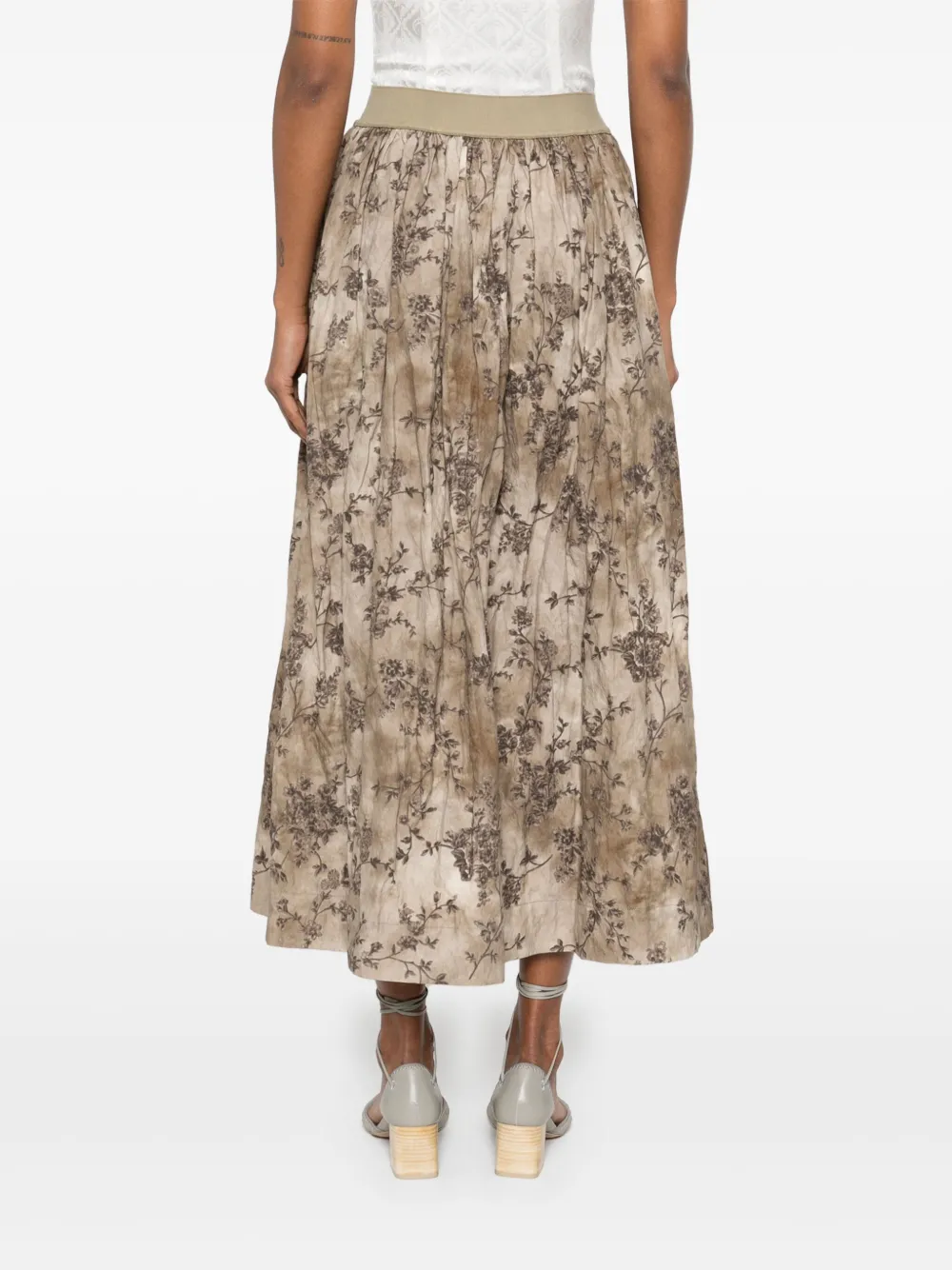 Shop Uma Wang Gillian Midi Skirt In Neutrals