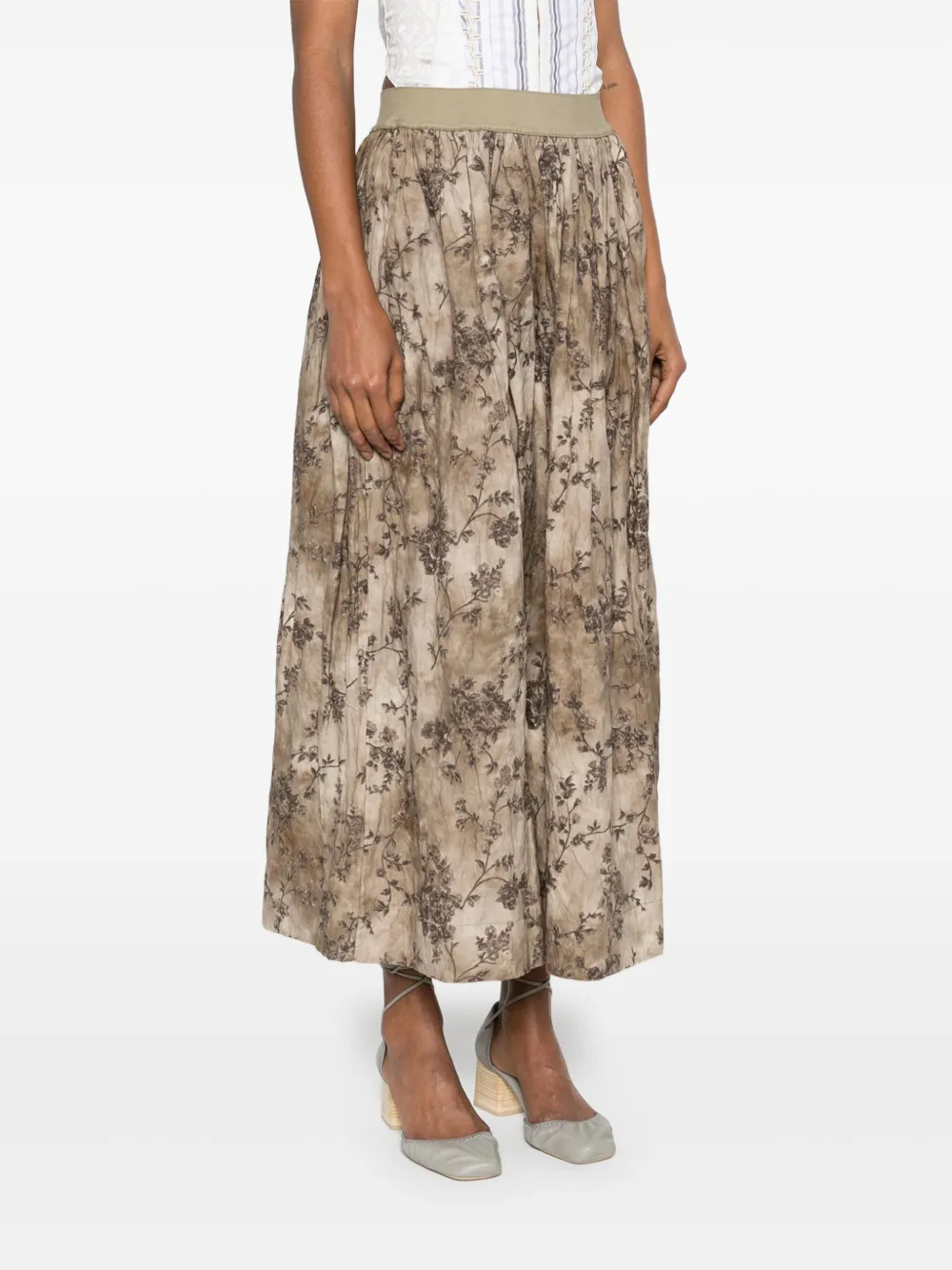 Shop Uma Wang Gillian Midi Skirt In Neutrals