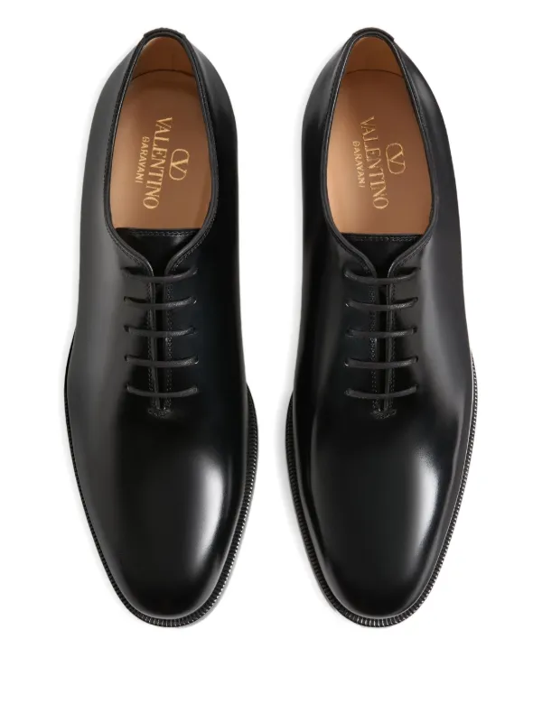Valentino Canvas & Leather Oxford, Black Valentino Black Canvas and Suede Rockstud Low Top Sneakers  main image 2