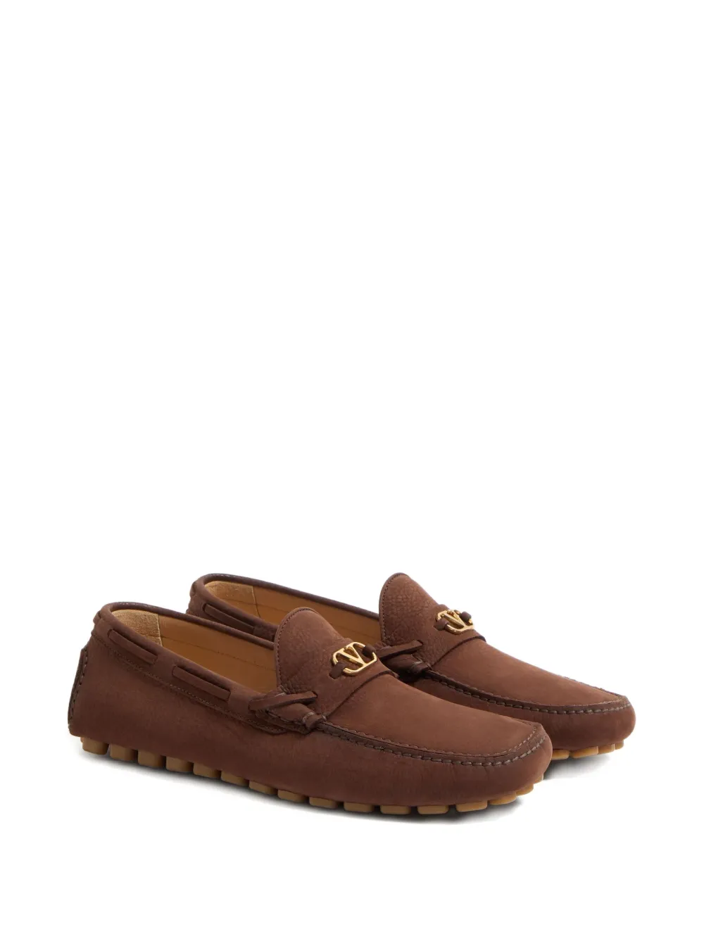 Valentino Garavani suede loafers Brown