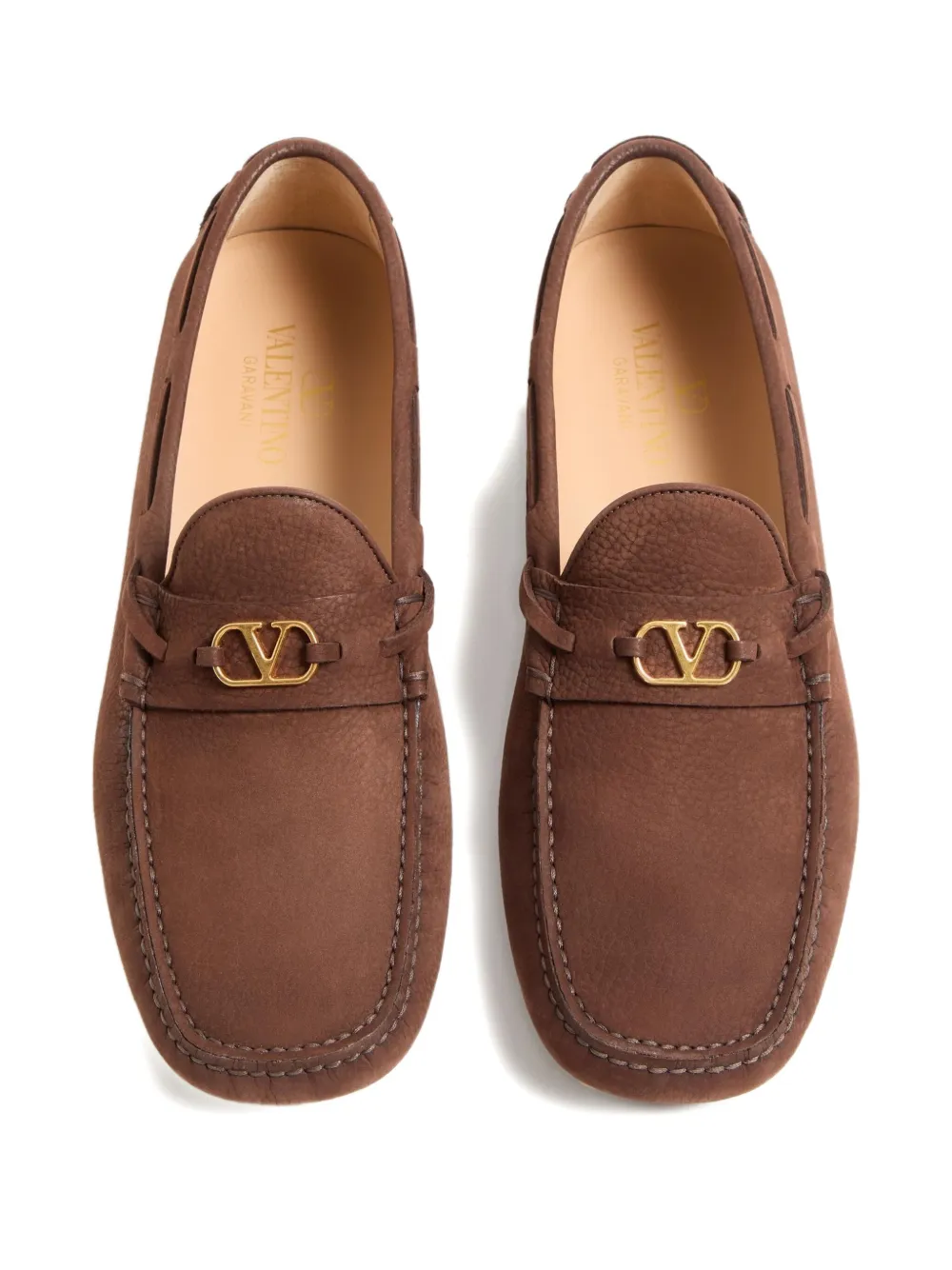 Valentino Garavani suede loafers Brown