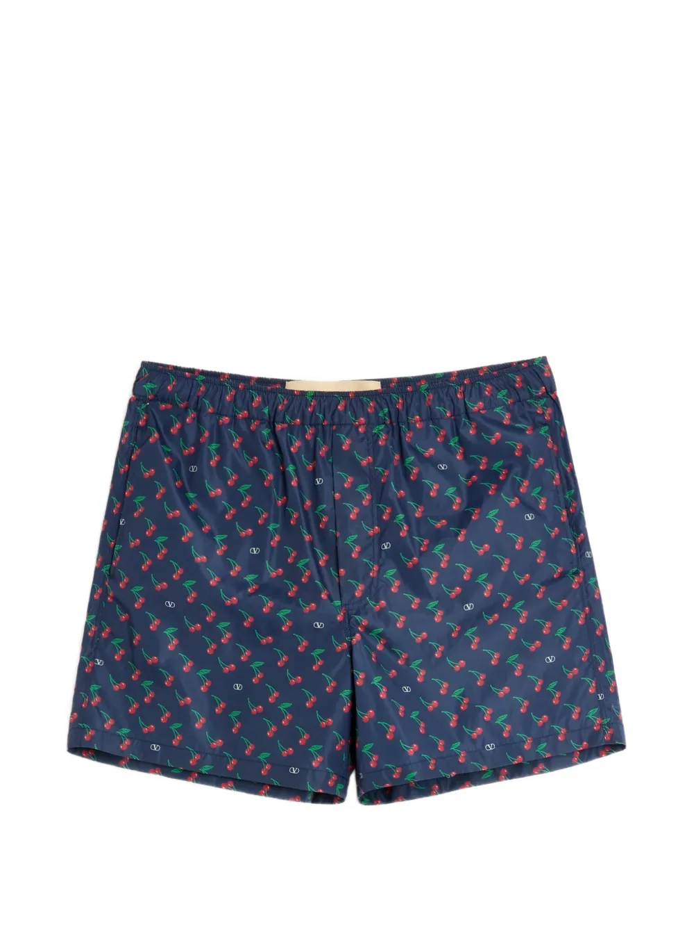 Valentino Garavani NYLON SWIMSUIT WITH CHERRYFIC PRINT - Blu