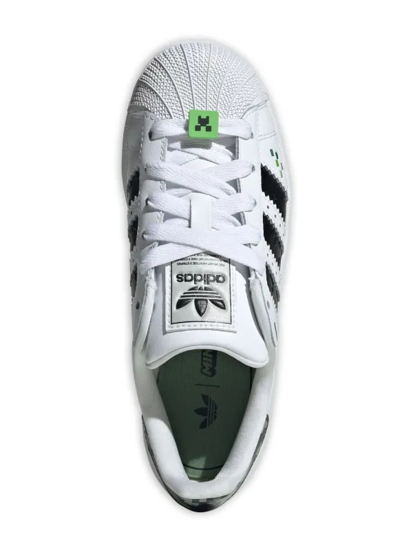 adidas Superstar II J x Minecraft Big Kids' Shoes White/Black White/Black/Supcol / 6 adidas Superstar II J x Minecraft Big Kids' Shoes White/Black White/Black/Supcol / 6