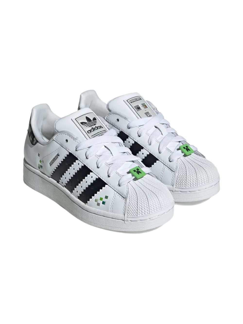 Adidas Kids Superstar "Minecraft Creeper" sneakers Wit