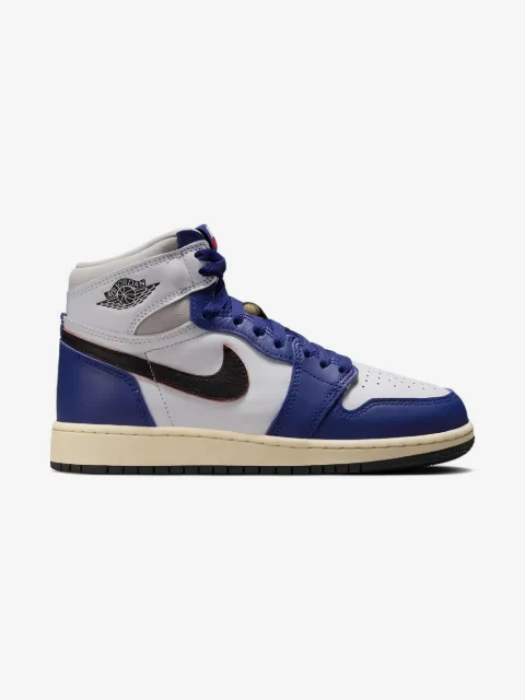 Jordan Kids Air Jordan 1 Retro High OG White/Black/Neutral Grey/Deep Royal Blue/Muslin sneakers
