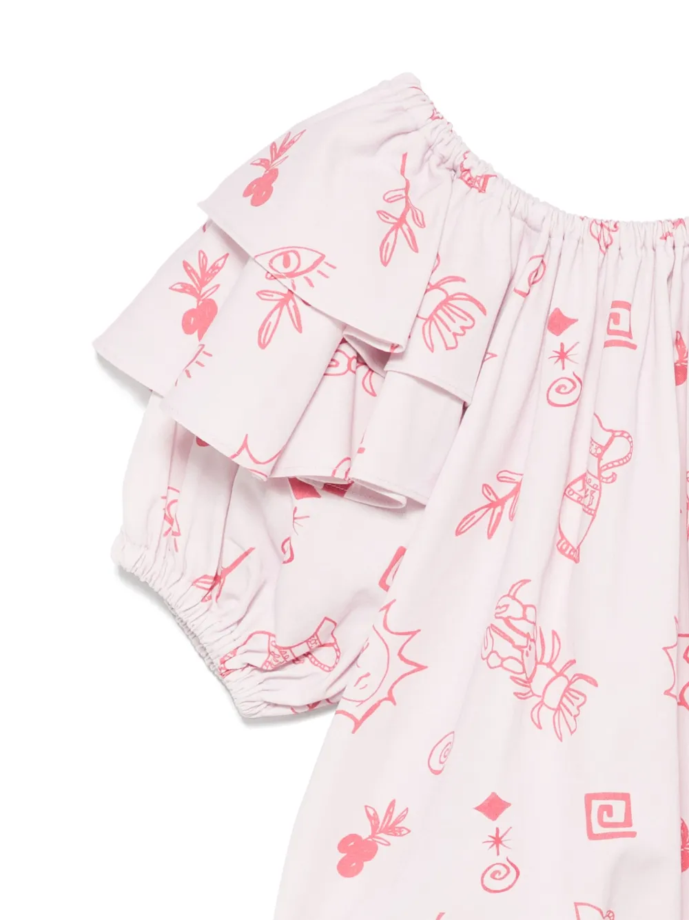 Andorine Shirt met print en ruches Roze