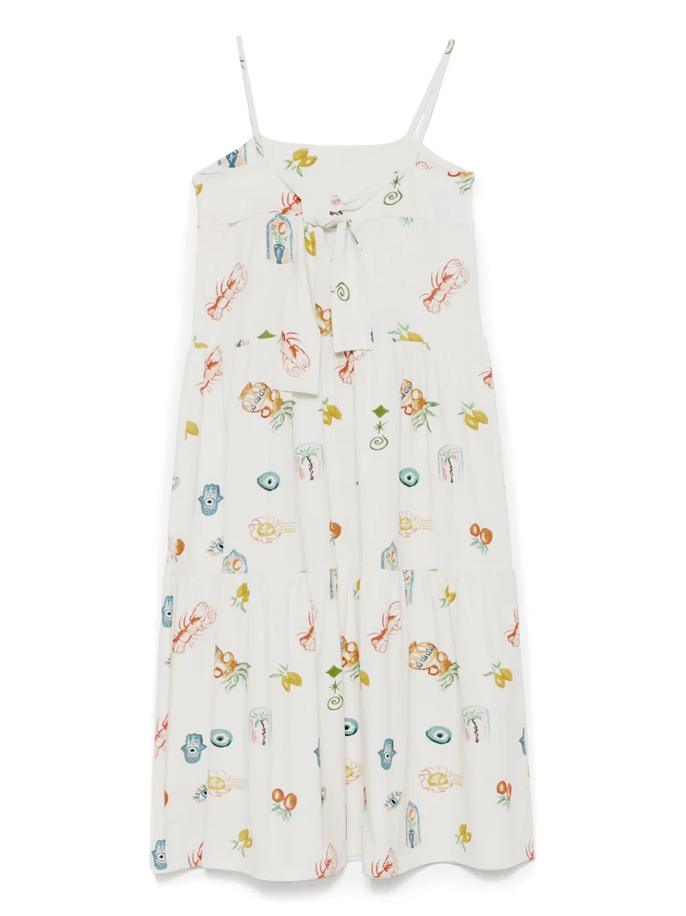 Andorine Gestuftes Kleid mit Mittelmeer-Print | Kleid mit lockerem Schnitt | Image 2