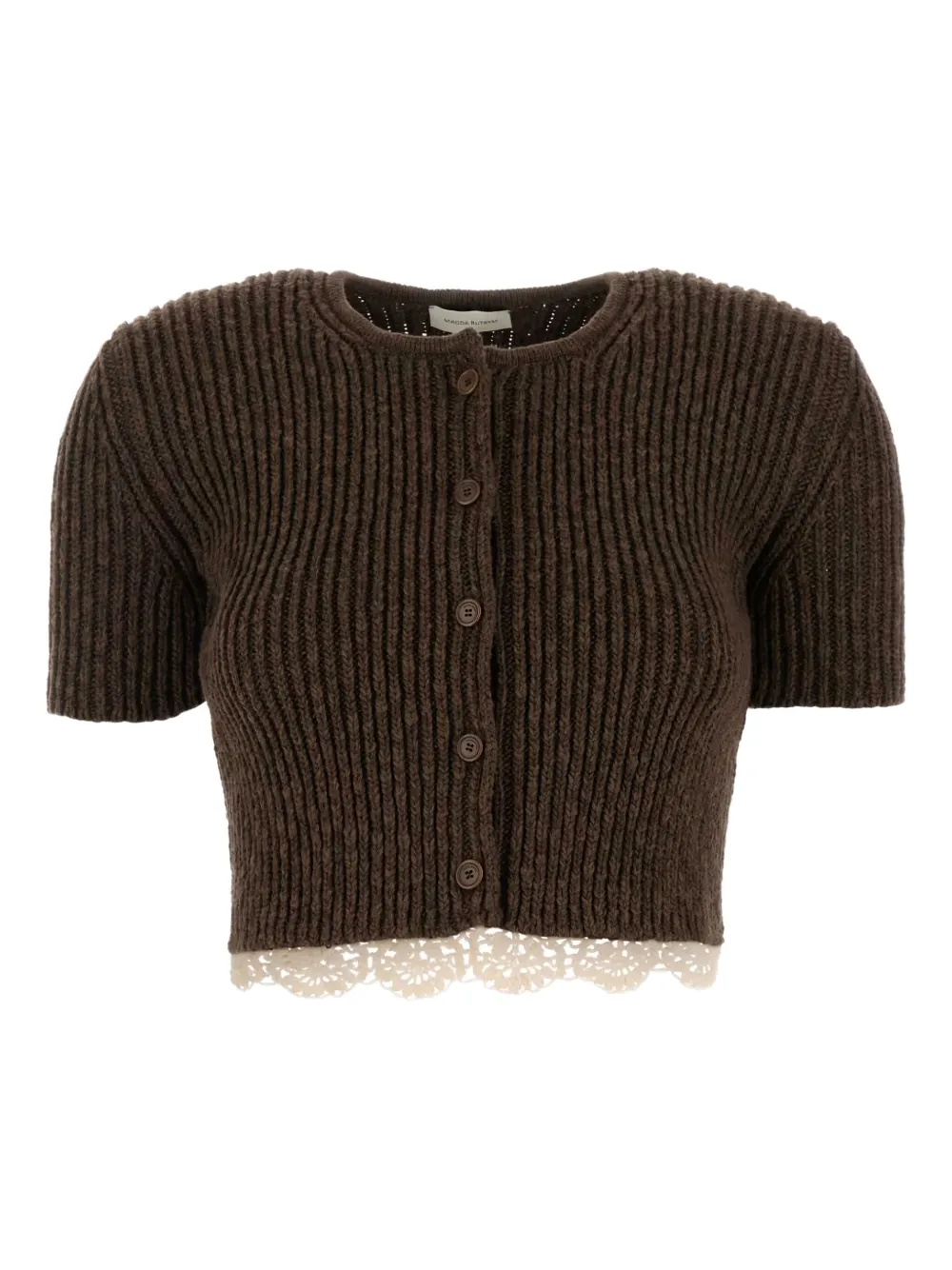 Magda Butrym top de canalé con botones | marrón | Image 1
