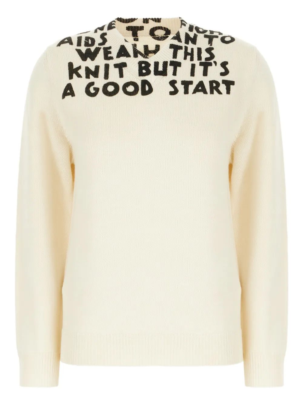 MM6 Maison Margiela Wollen trui met letterprint Wit
