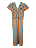 Tandem embroidered maxi dress - Orange