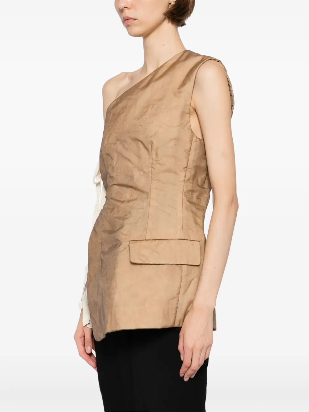 Uma Wang Asymmetrische mini-jurk Bruin