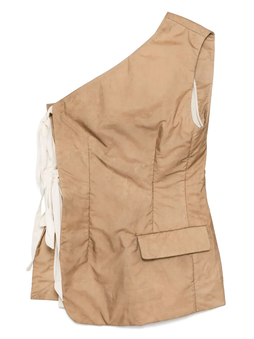 Uma Wang vestido corto con diseño asimétrico | marrón | Image 1