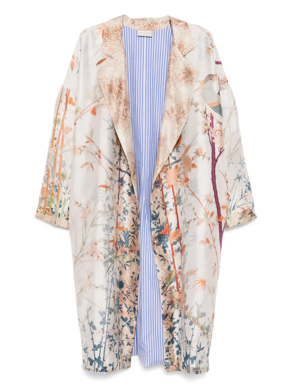 silk floral coat