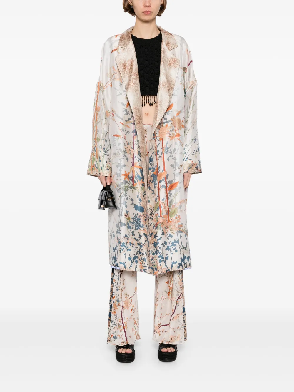 Pierre-Louis Mascia silk floral coat - Beige