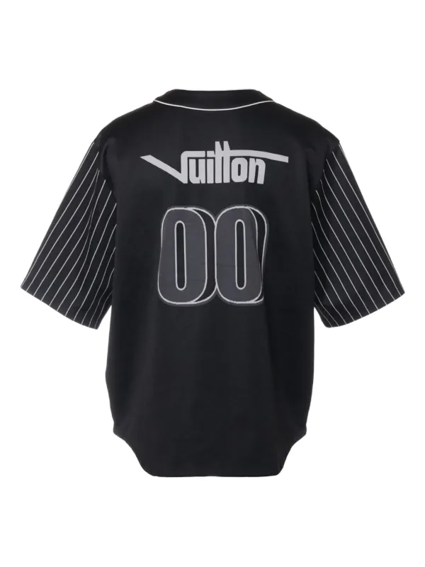 Louis Vuitton Pre-Owned logo-print Baseball Shirt | Black | FARFETCH