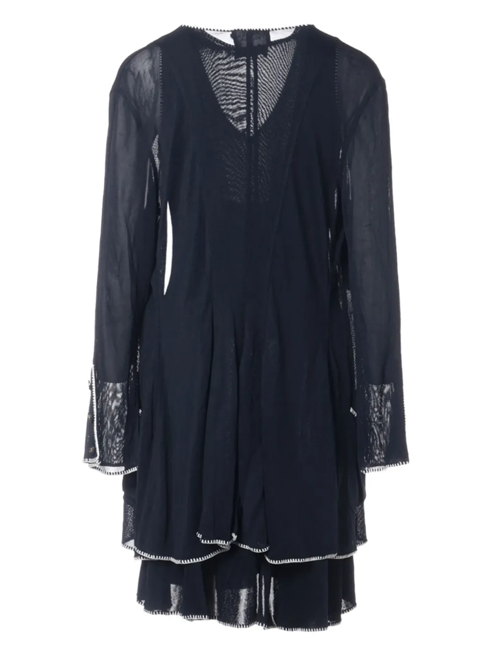 CHANEL Pre-Owned Midi-jurk met stiksels - Blauw