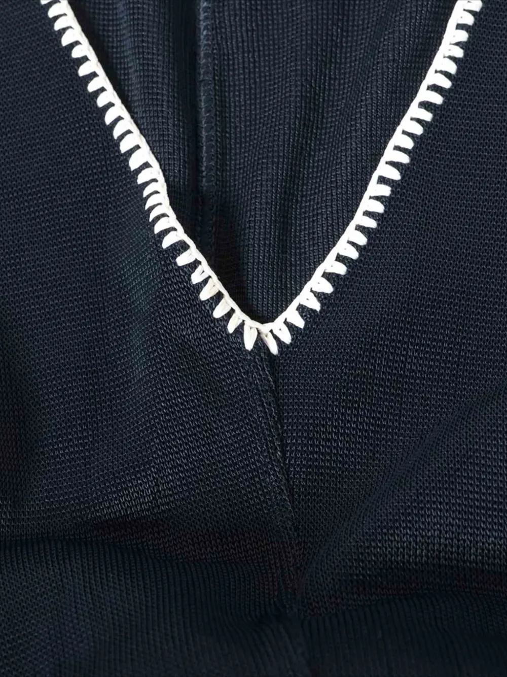 Pre-owned Chanel Whipstitch-trim Midi Dress In Blue