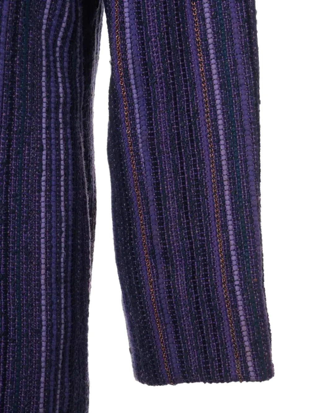 Pre-owned Chanel Striped Blazer In Purple