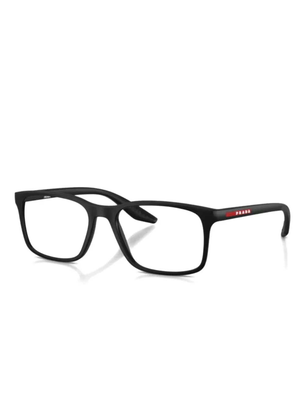 Prada Linea Rossa logo-detail rectangle-frame glasses - Nero
