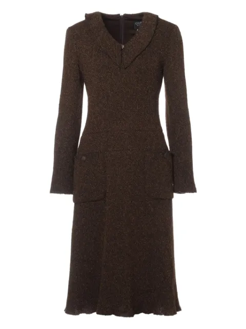 CHANEL Pre-Owned brushed-effect midi dress