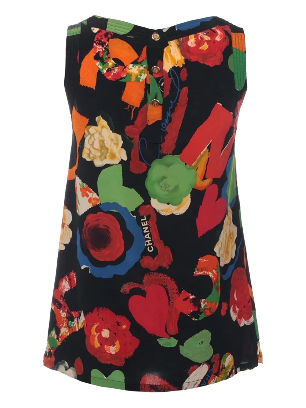 CHANEL Pre-Owned floral-print tank top | Image 2