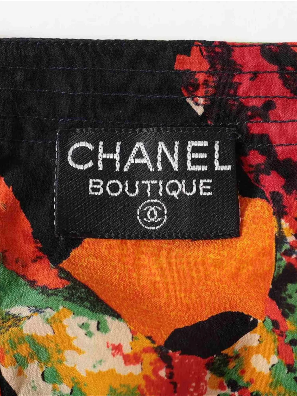 Pre-owned Chanel Floral-print Tank Top In Black