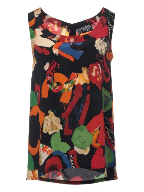 CHANEL Pre-Owned floral-print tank top