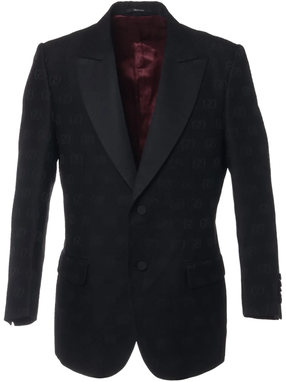 Pre-owned Gucci Jacquard Wool Blazer In Black